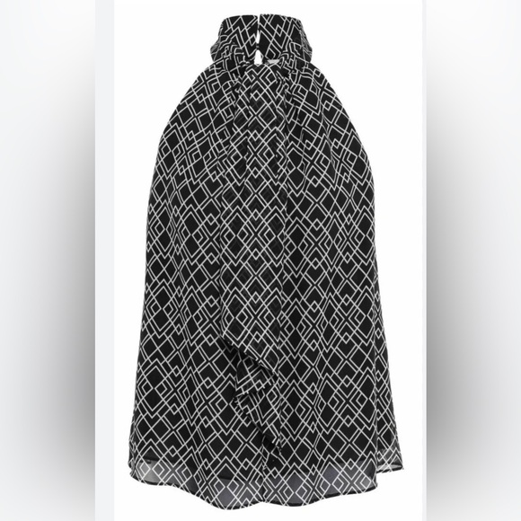 NWT JOIE
Leikyn B Black & White Ruffle Draped Silk Halter Top - Size Smallll - Picture 3 of 13